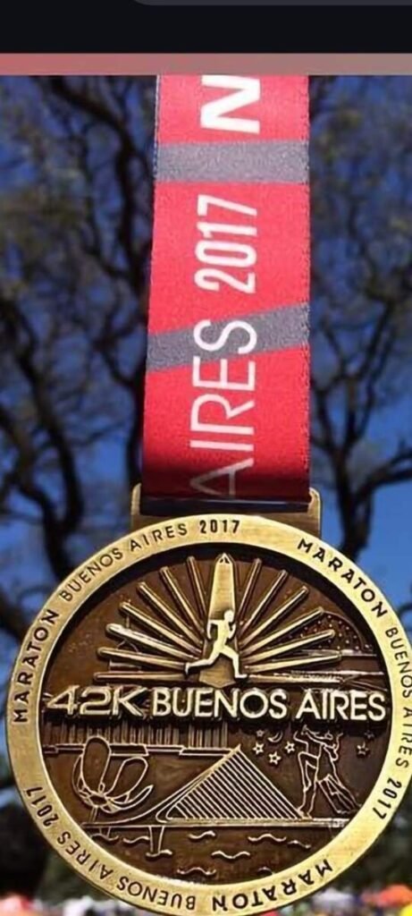 Official 42K Buenos Aires Marathon 2017 finisher medal won by SkyTC founder Valtersky.